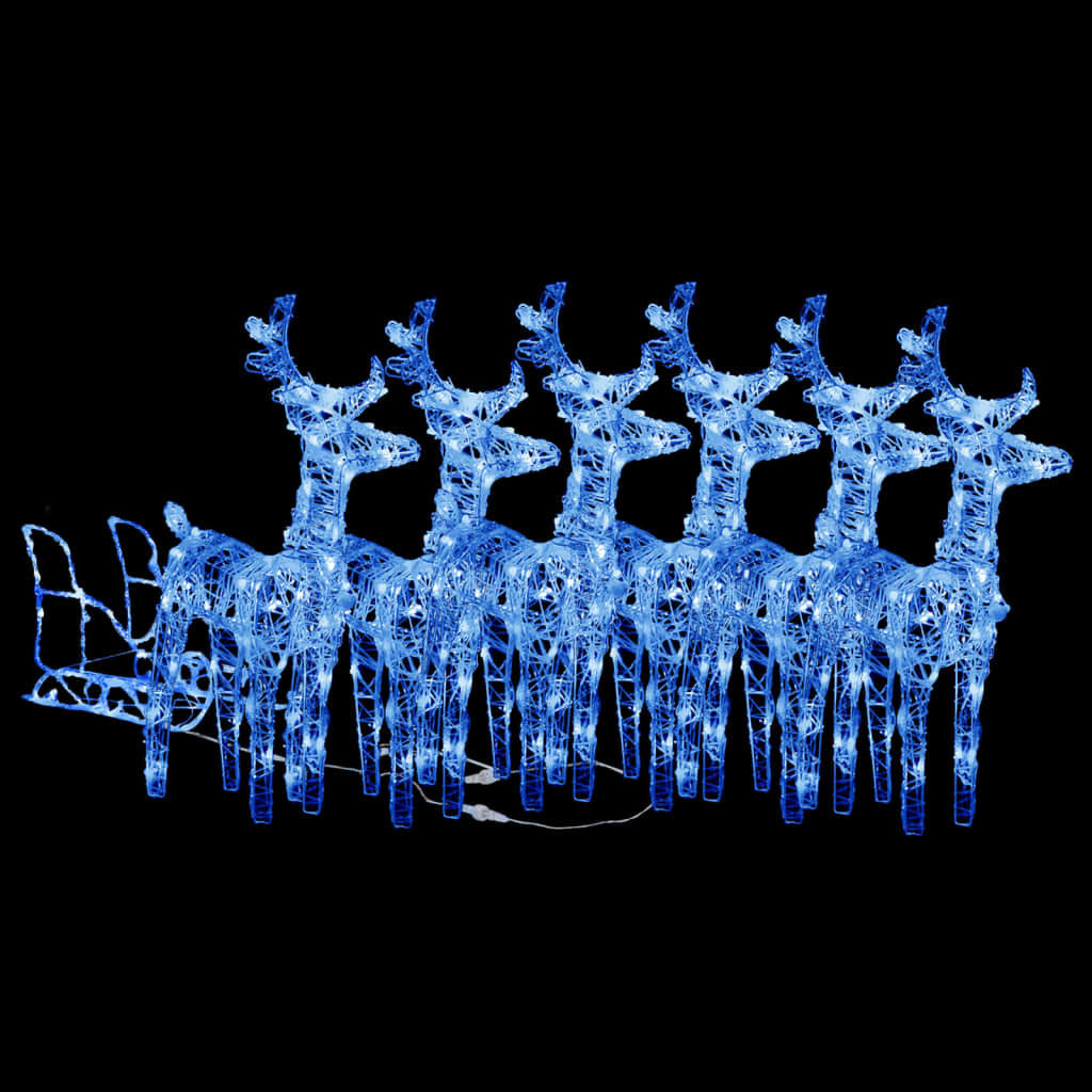 vidaXL Reindeers & Sleigh Christmas Decoration 320 LEDs Acrylic