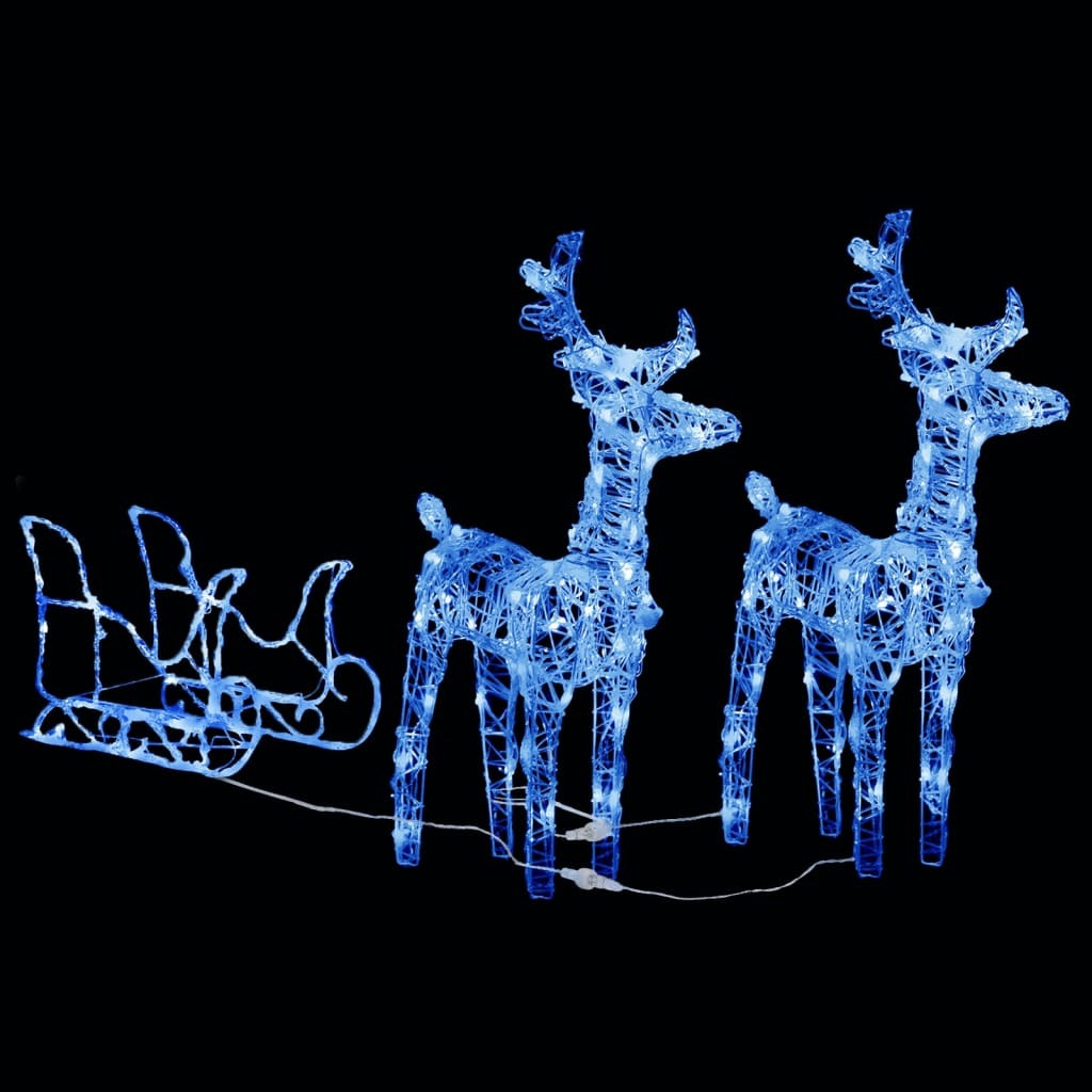 vidaXL Reindeers & Sleigh Christmas Decoration 320 LEDs Acrylic