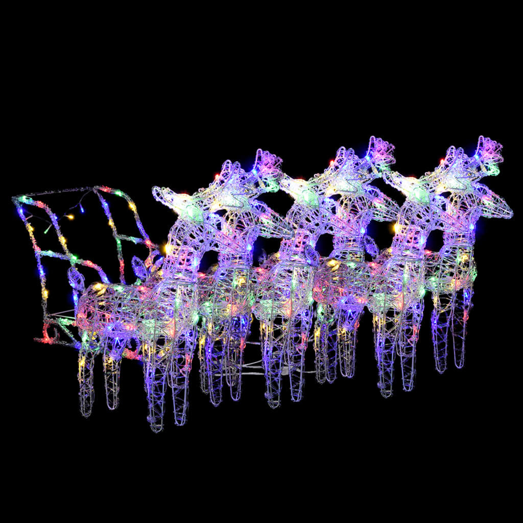 vidaXL Reindeers & Sleigh Christmas Decoration 320 LEDs Acrylic