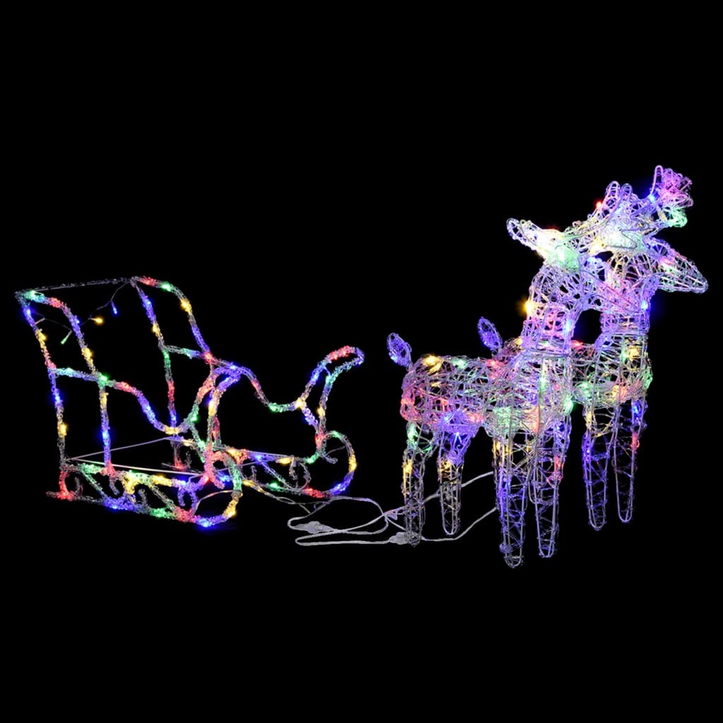 vidaXL Reindeers & Sleigh Christmas Decoration 320 LEDs Acrylic