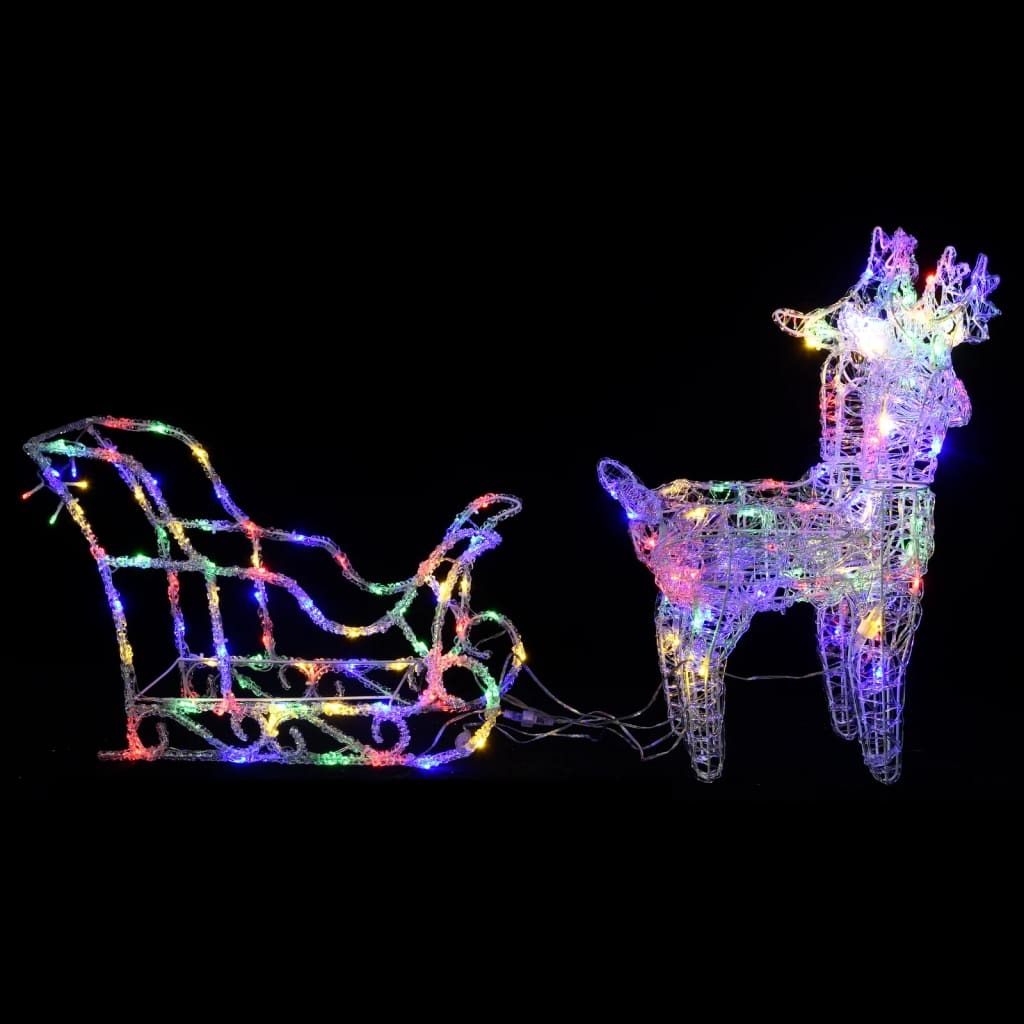 vidaXL Reindeers & Sleigh Christmas Decoration 320 LEDs Acrylic