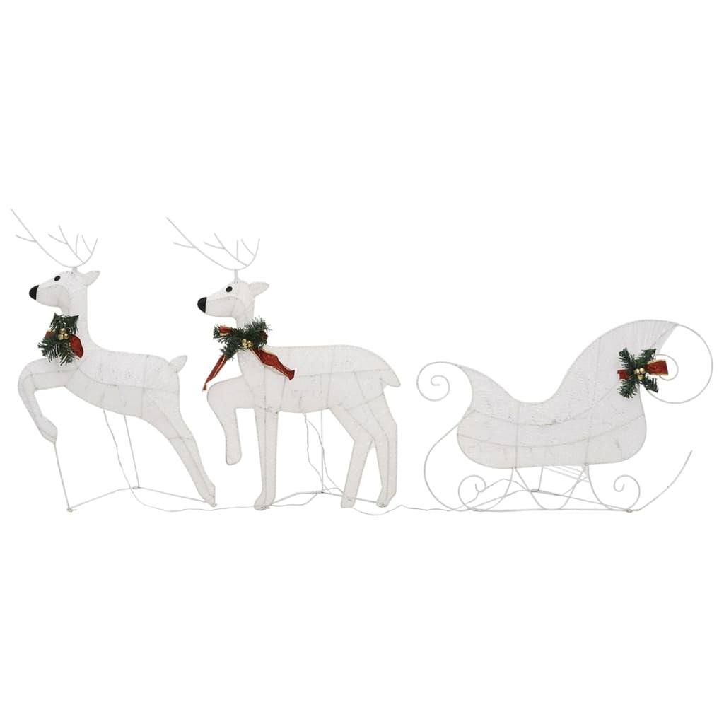 vidaXL Reindeer & Sleigh Christmas Decoration 100 LEDs Outdoor White