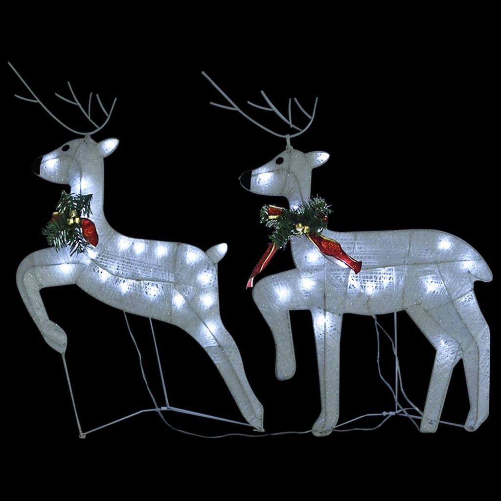 vidaXL Reindeer & Sleigh Christmas Decoration 100 LEDs Outdoor White