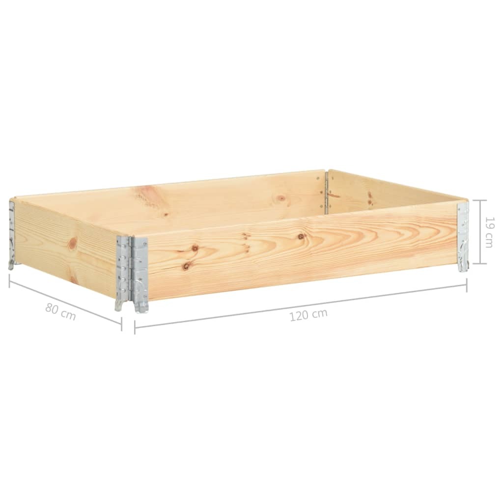 vidaXL Pallet Collar 80x120 cm Solid Pine Wood