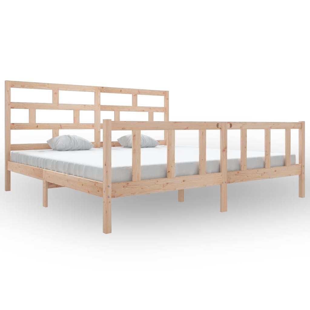 3101368 vidaXL Bed Frame without Mattress Solid Wood 200x200 cm (810102+814214)