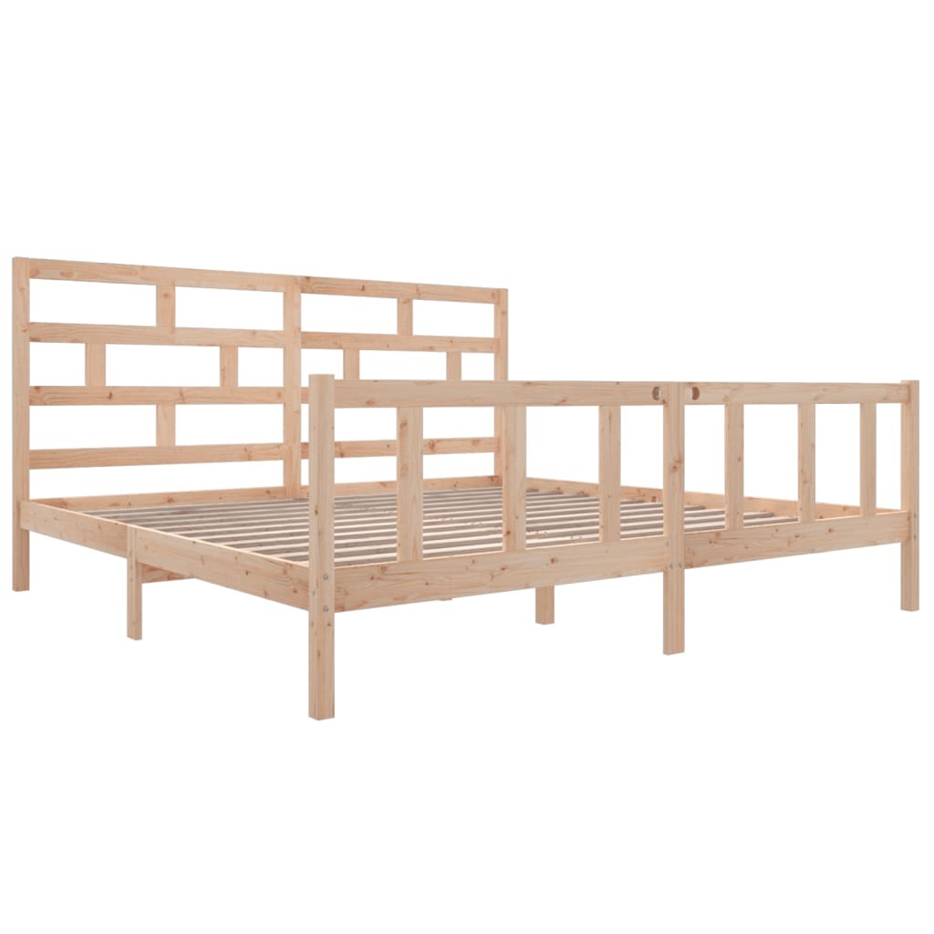 3101368 vidaXL Bed Frame without Mattress Solid Wood 200x200 cm (810102+814214)