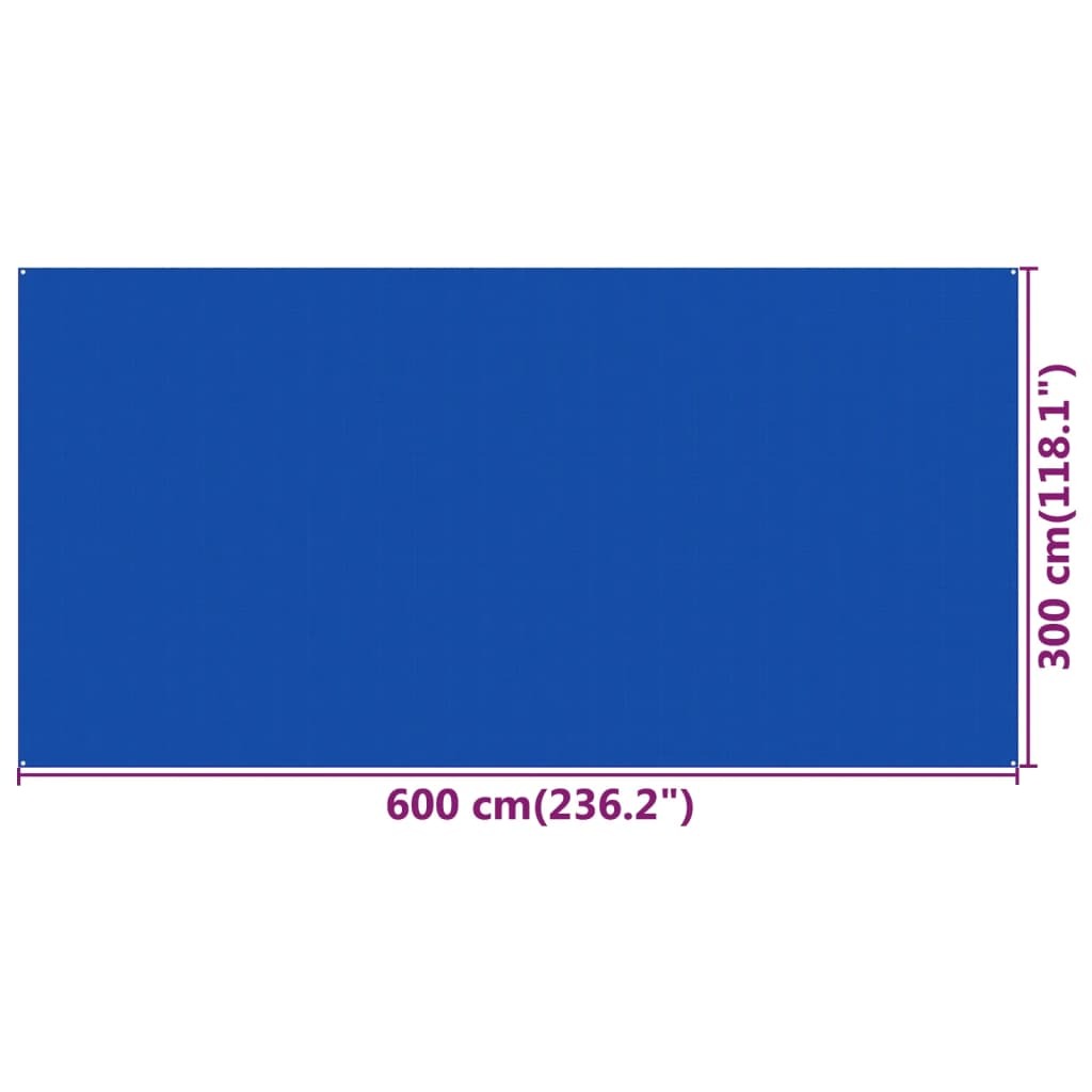 vidaXL Tent Carpet 300x600 cm Blue HDPE