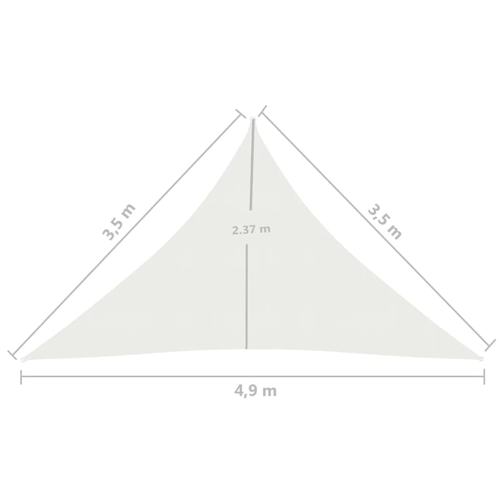 vidaXL Sunshade Sail 160 g/m White 3.5x3.5x4.9 m HDPE