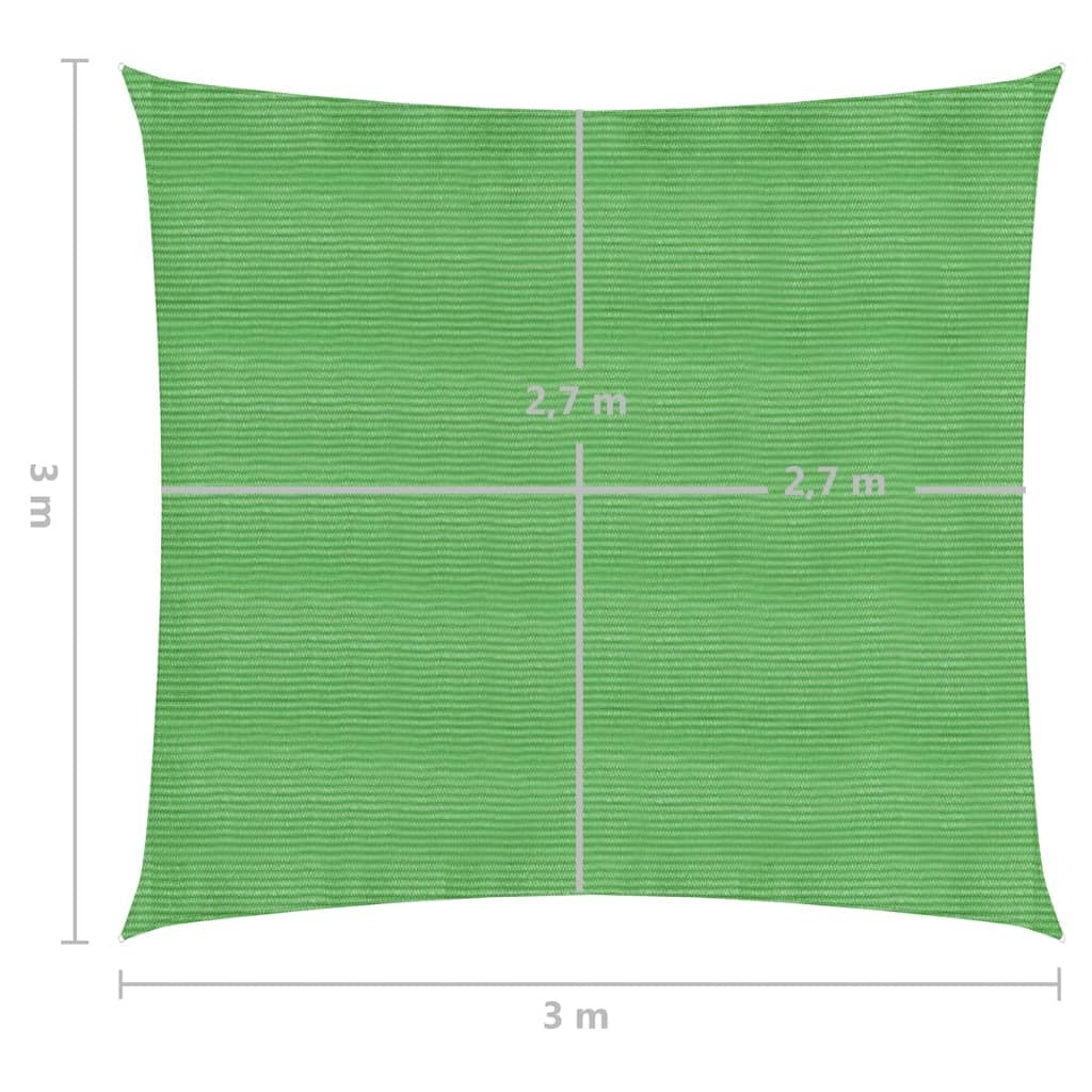 vidaXL Sunshade Sail 160 g/m Light Green 3x3 m HDPE