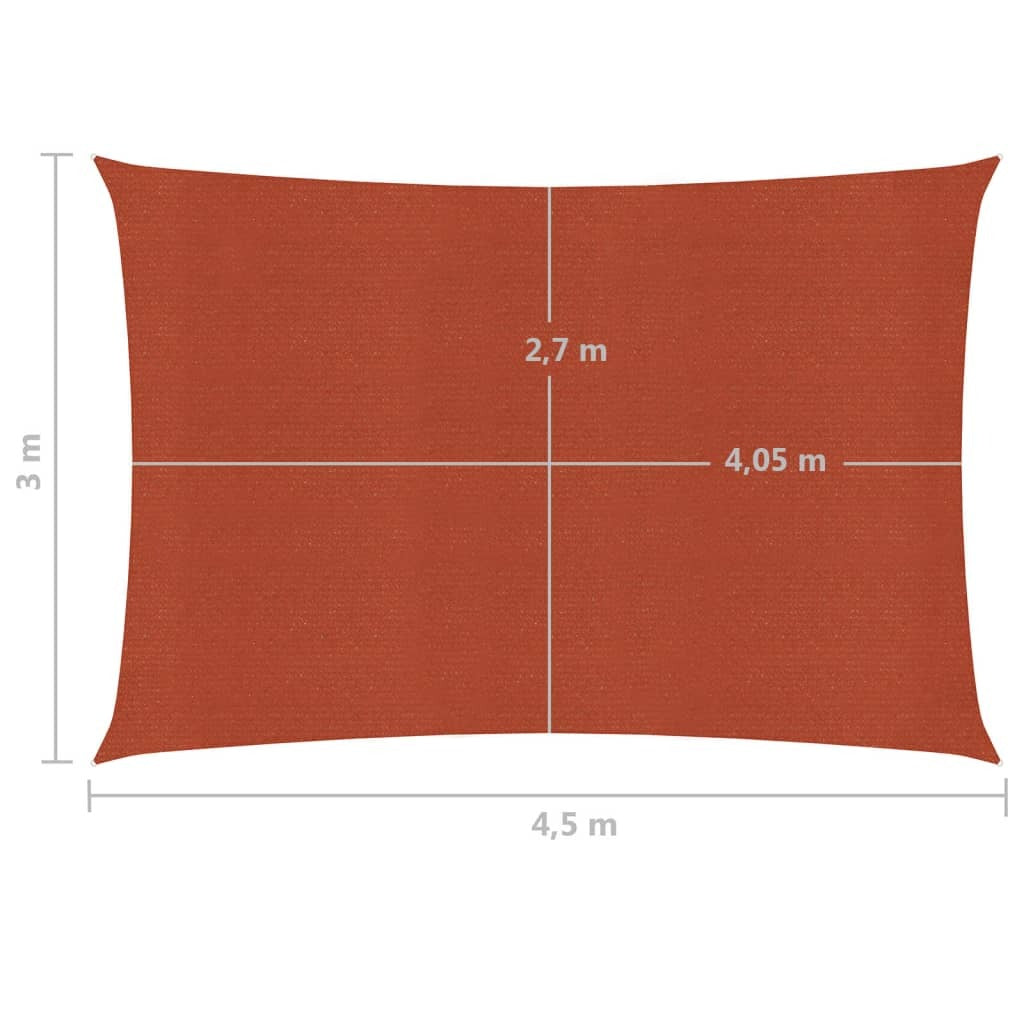 vidaXL Sunshade Sail 160 g/m Terracotta 3x4.5 m HDPE