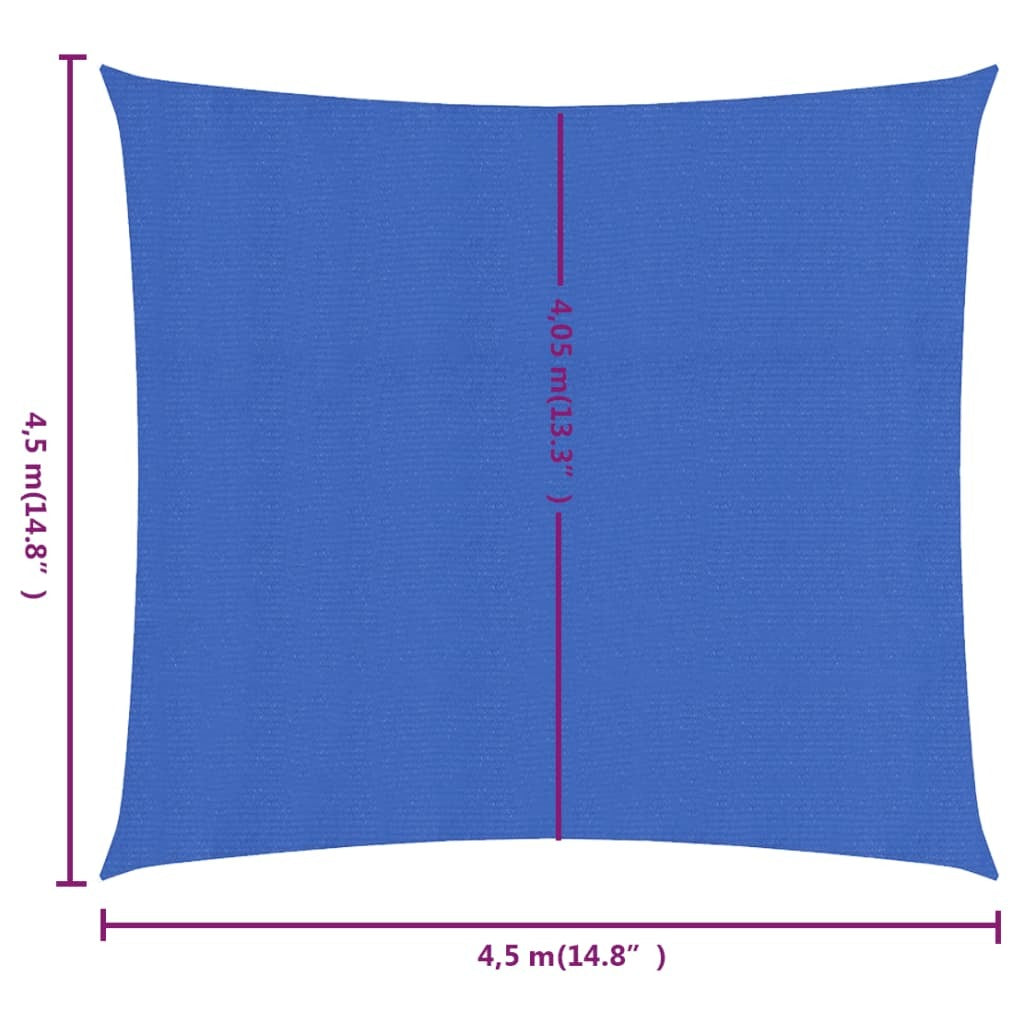 vidaXL Sunshade Sail 160 g/m Square Blue 4.5x4.5 m HDPE