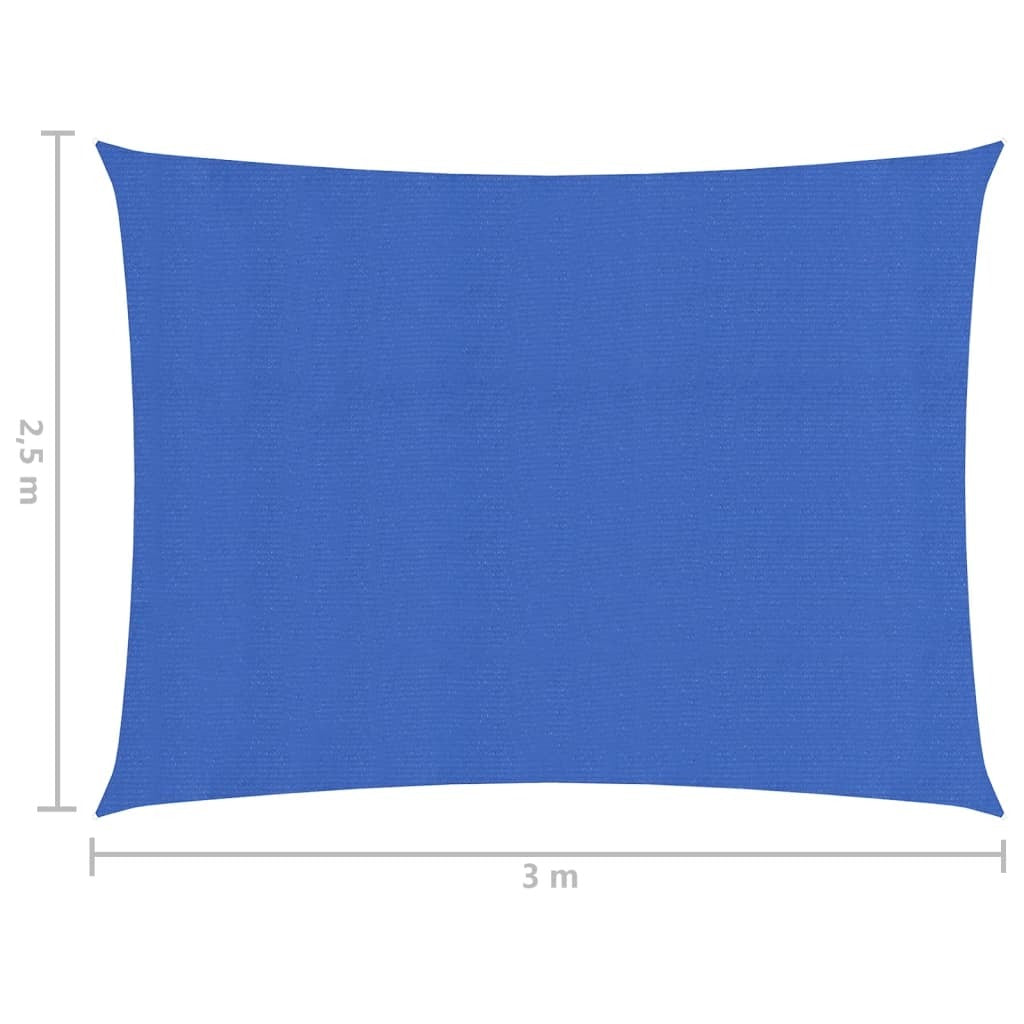 vidaXL Sunshade Sail 160 g/m Blue 2.5x3 m HDPE