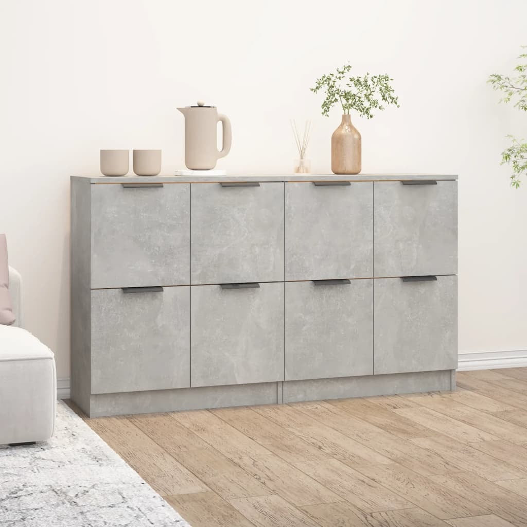 vidaXL Sideboards 2 pcs Concrete Grey 60x30x70 cm Engineered Wood