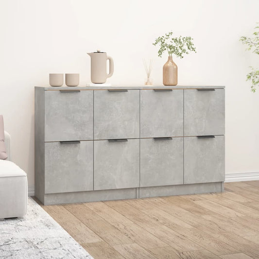 vidaXL Sideboards 2 pcs Concrete Grey 60x30x70 cm Engineered Wood