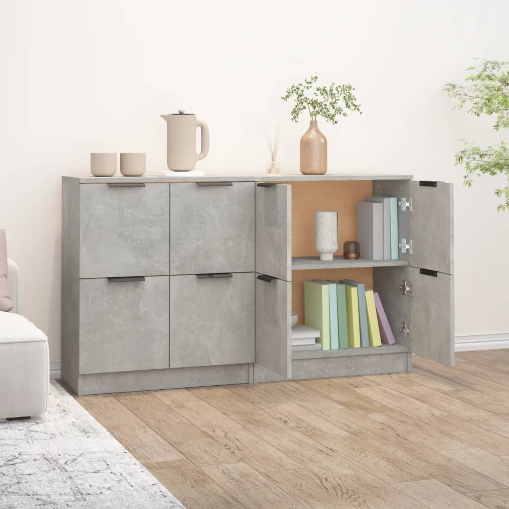 vidaXL Sideboards 2 pcs Concrete Grey 60x30x70 cm Engineered Wood