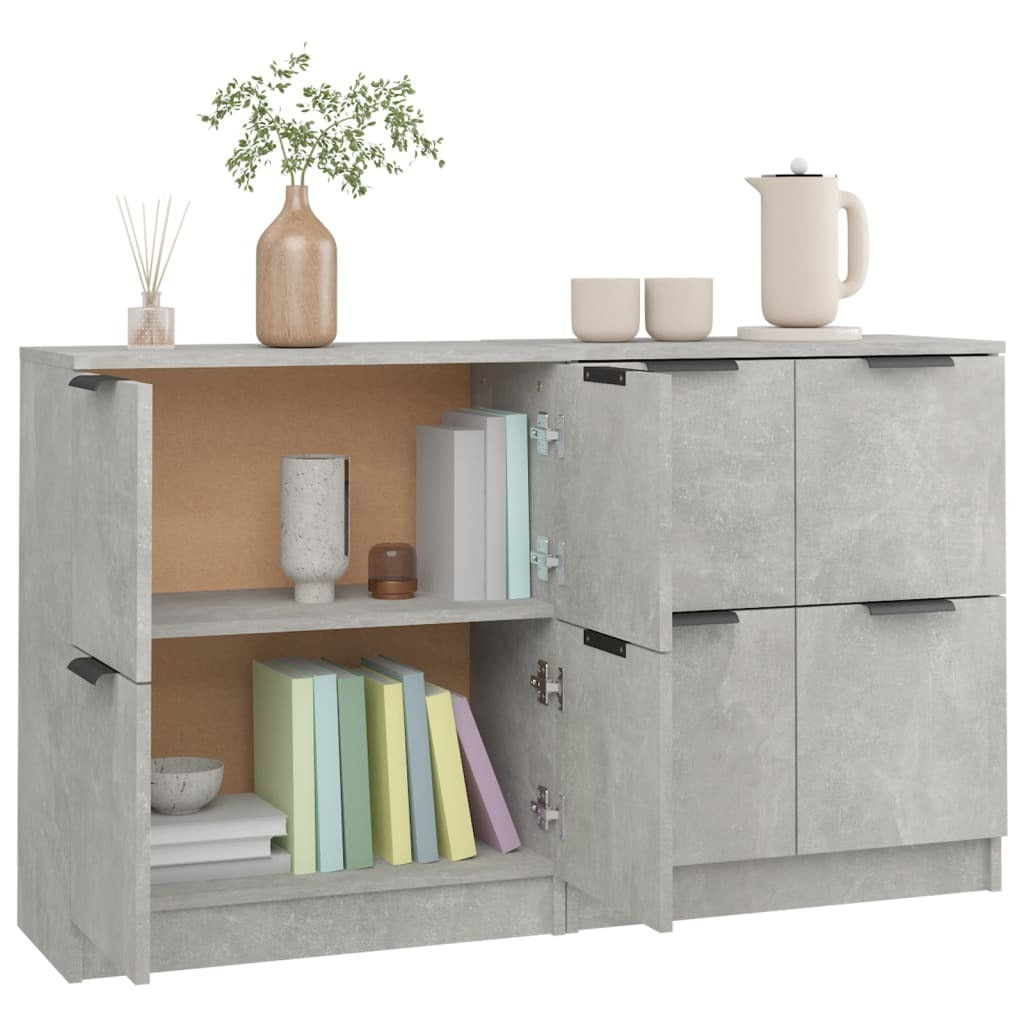 vidaXL Sideboards 2 pcs Concrete Grey 60x30x70 cm Engineered Wood