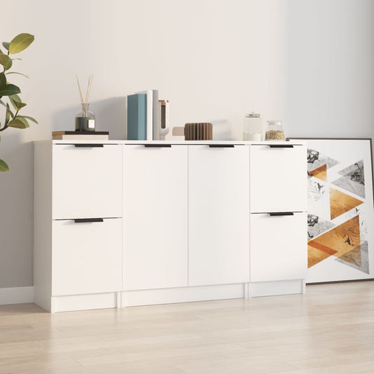 vidaXL Sideboards 3 pcs White Engineered Wood