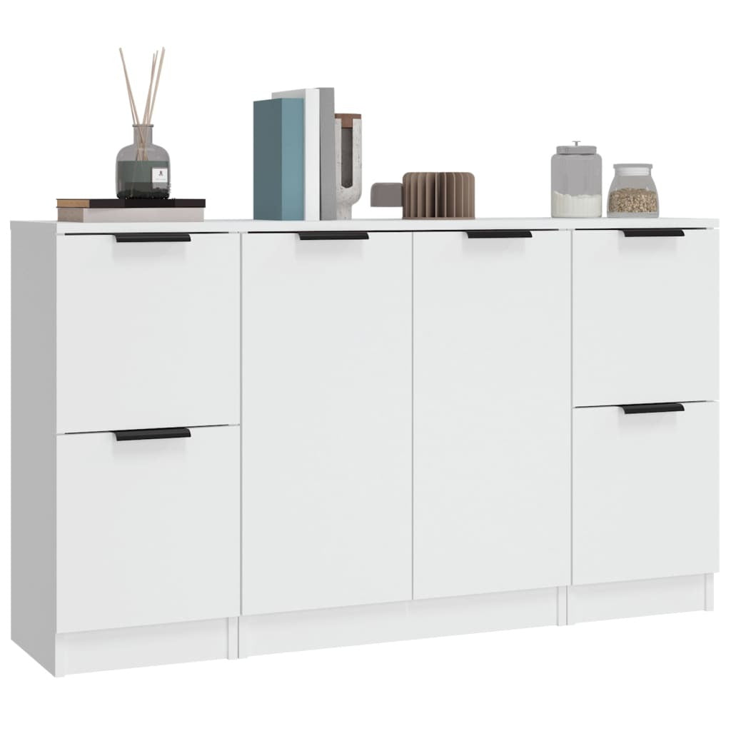 vidaXL Sideboards 3 pcs White Engineered Wood