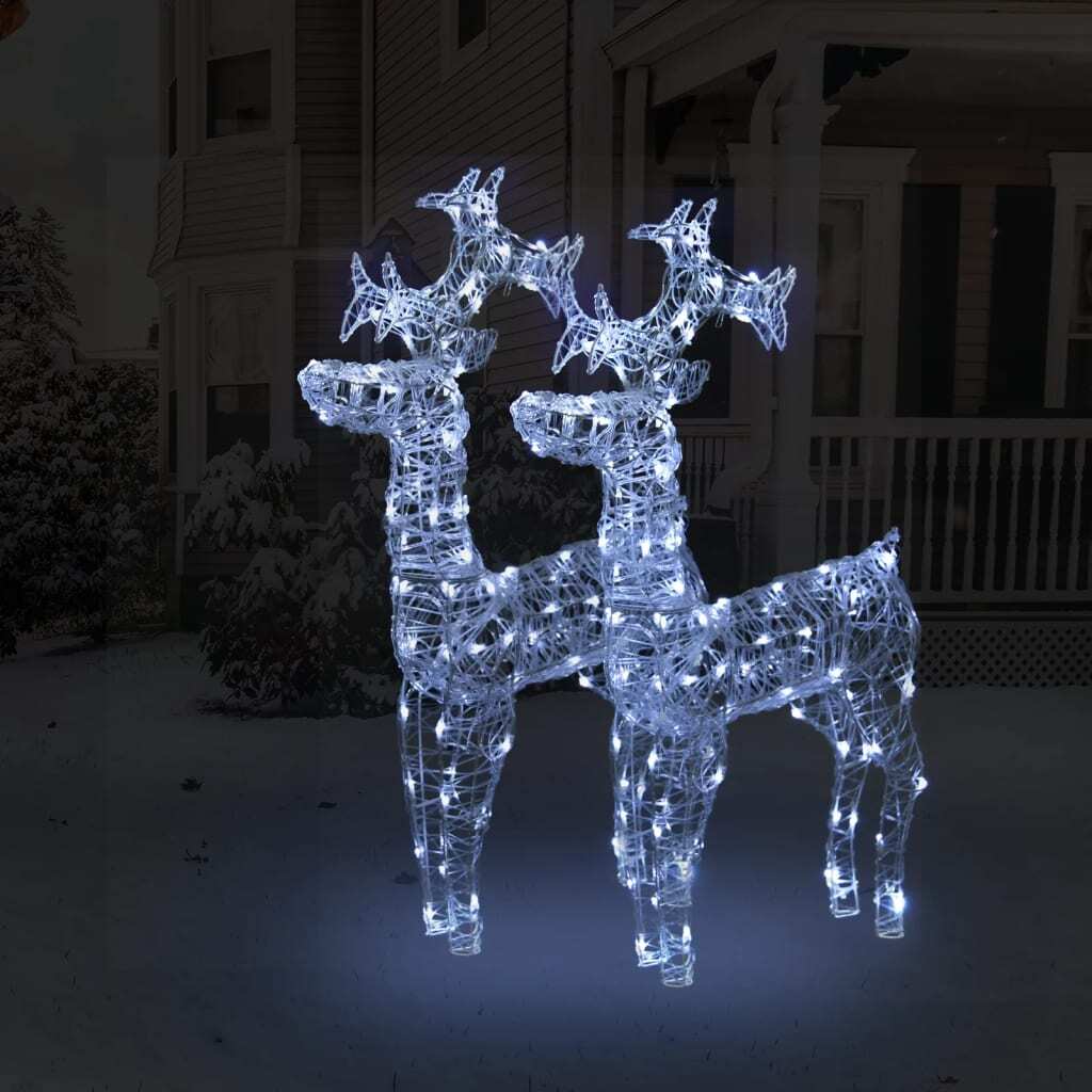 vidaXL Reindeer Christmas Decorations 2 pcs 60x16x100 cm Acrylic