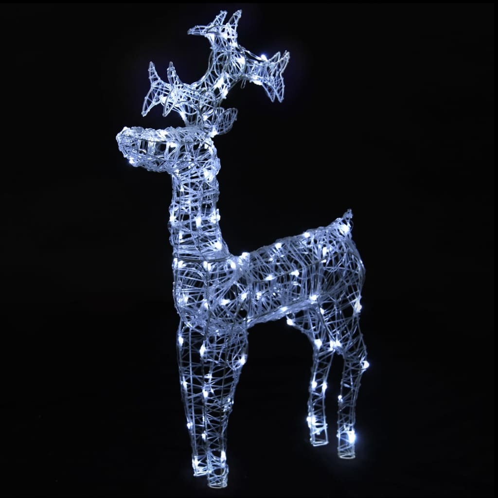 vidaXL Reindeer Christmas Decorations 2 pcs 60x16x100 cm Acrylic