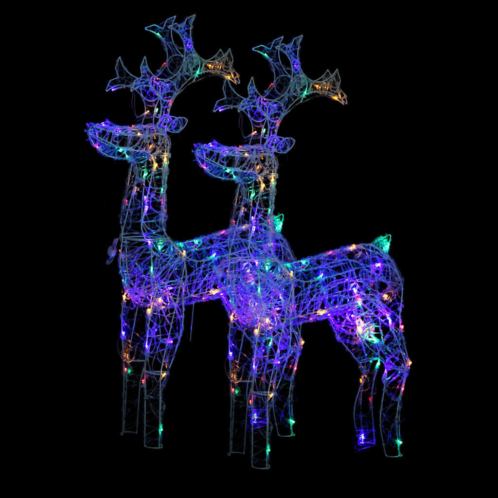 vidaXL Reindeer Christmas Decorations 2 pcs 60x16x100 cm Acrylic