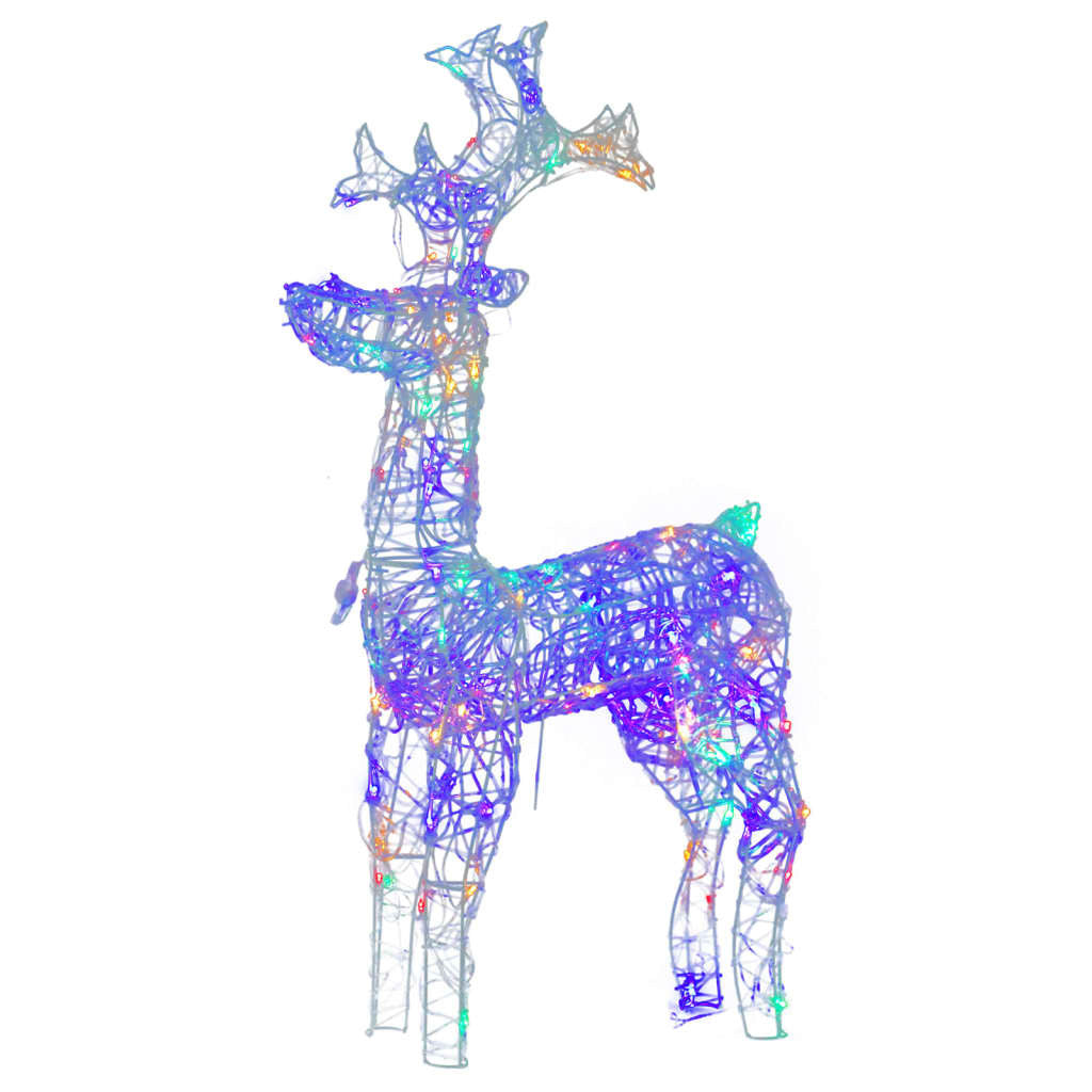 vidaXL Reindeer Christmas Decorations 2 pcs 60x16x100 cm Acrylic