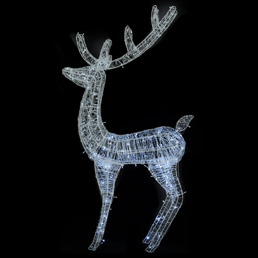 vidaXL XXL Acrylic Christmas Reindeers 250 LED 2 pcs 180 cm Cold white