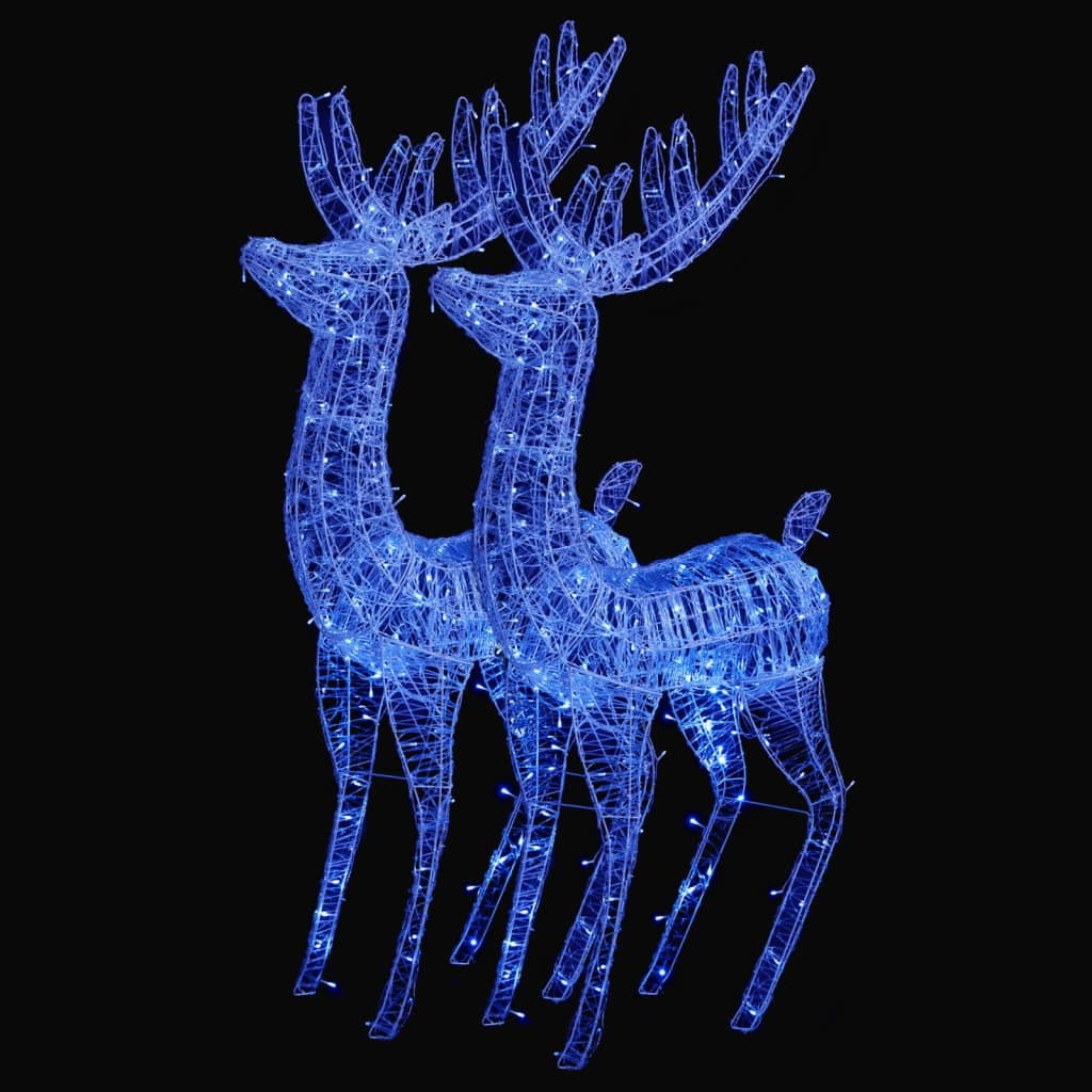 vidaXL XXL Acrylic Christmas Reindeers 250 LED 2 pcs 180 cm Blue