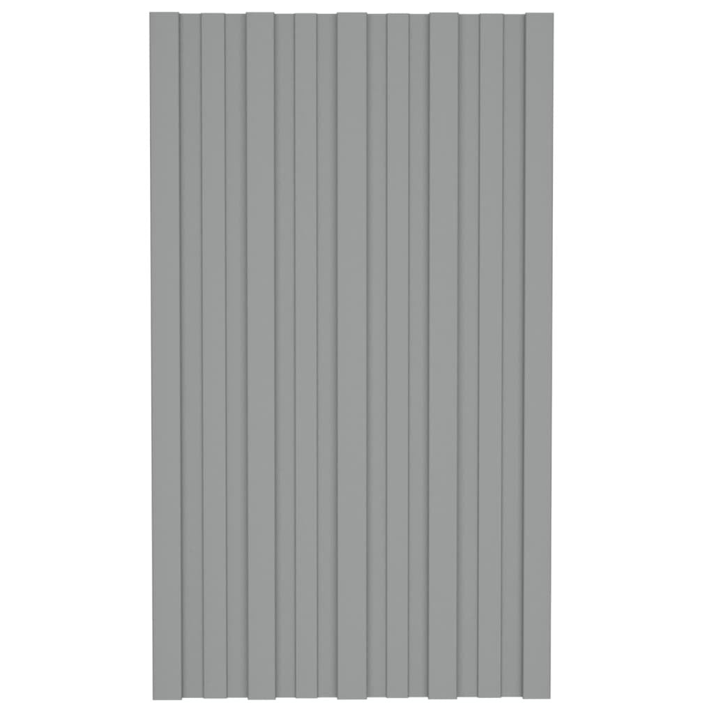 vidaXL Roof Panels 36 pcs Galvanised Steel Grey 80x45 cm