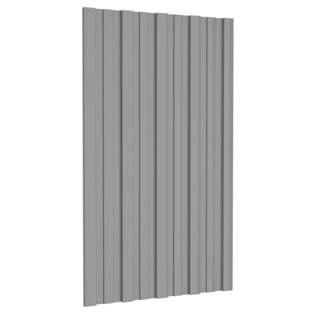 vidaXL Roof Panels 36 pcs Galvanised Steel Grey 80x45 cm