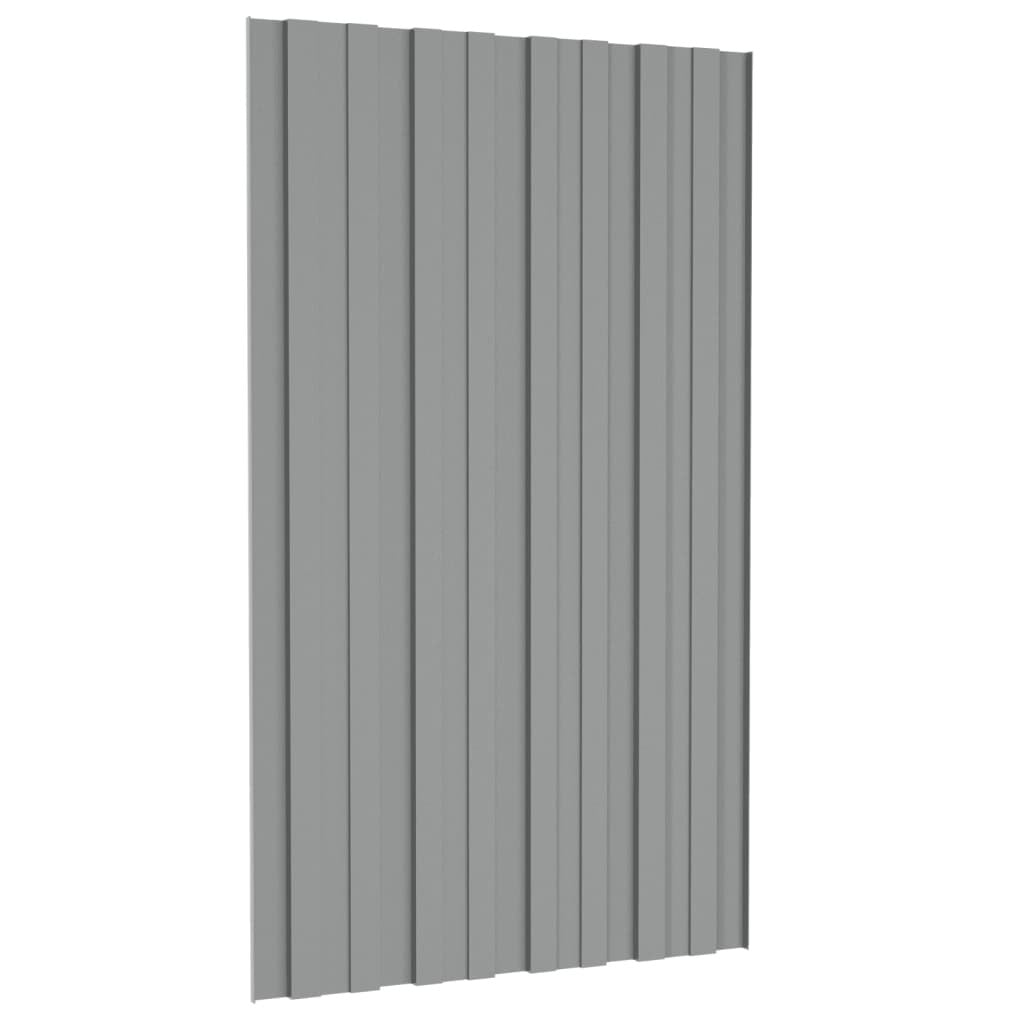 vidaXL Roof Panels 36 pcs Galvanised Steel Grey 80x45 cm