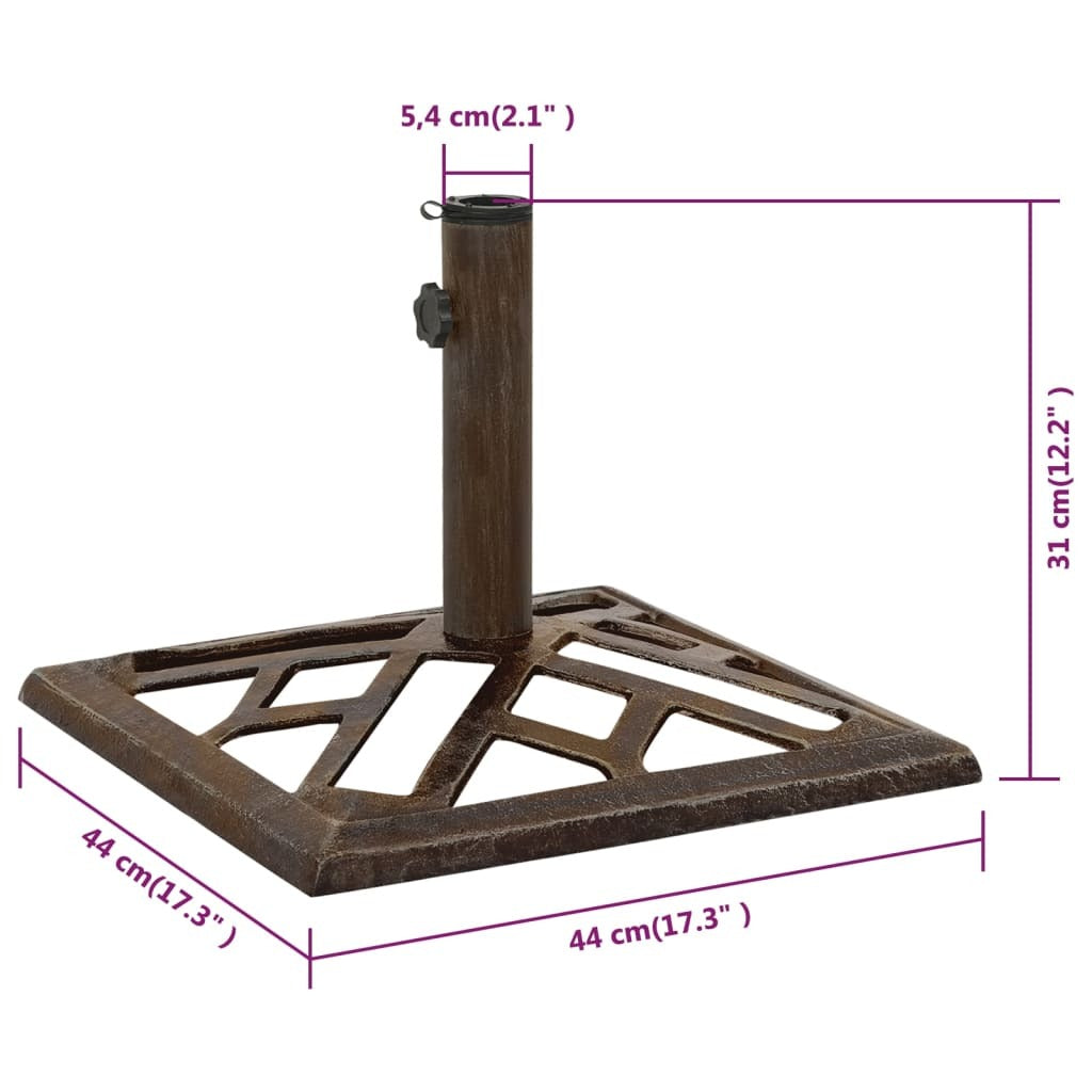 vidaXL Umbrella Base Bronze 44x44x31 cm Cast Iron