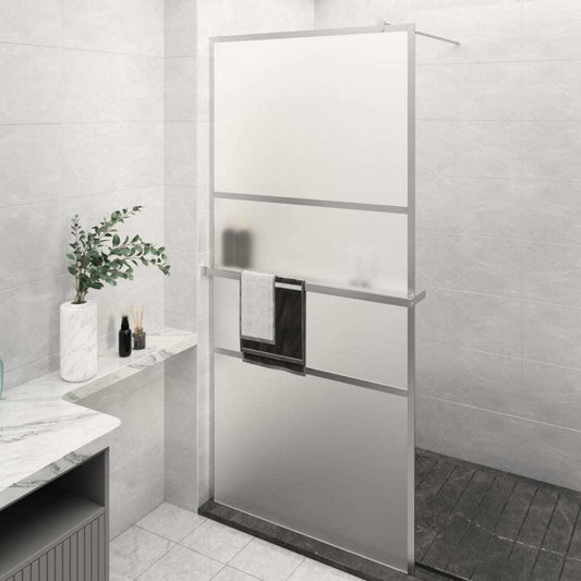 vidaXL Walk-in Shower Wall with Shelf Chrome 80x195 cm ESG Glass&Aluminium