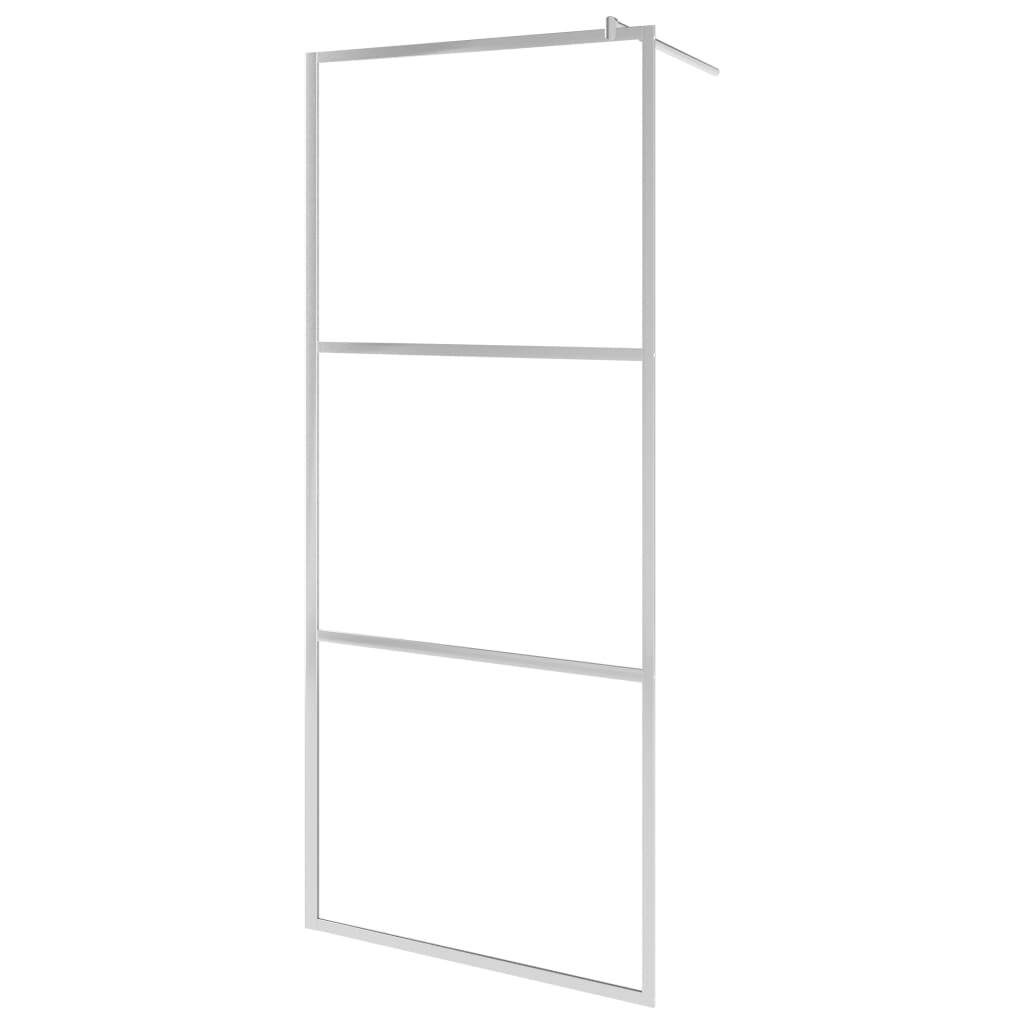 vidaXL Walk-in Shower Wall with Shelf Chrome 80x195 cm ESG Glass&Aluminium