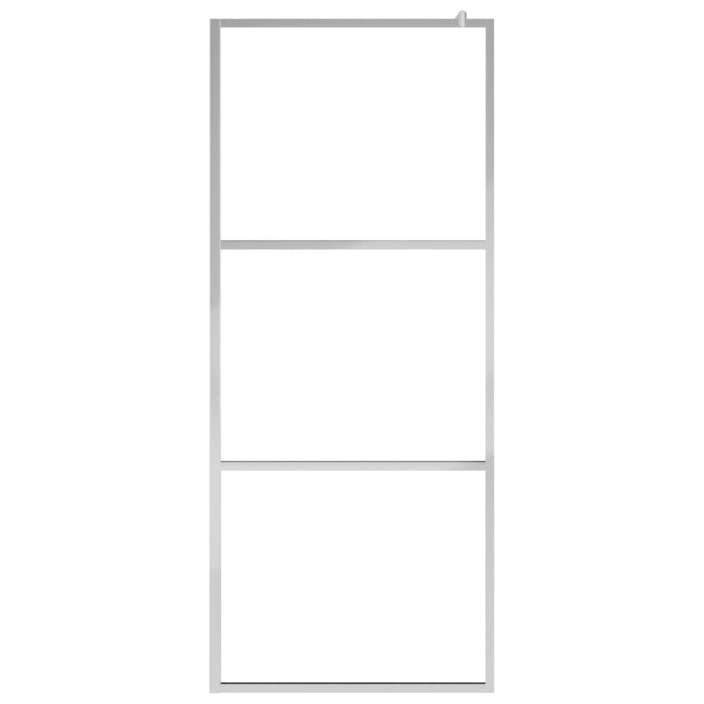 vidaXL Walk-in Shower Wall with Shelf Chrome 80x195 cm ESG Glass&Aluminium