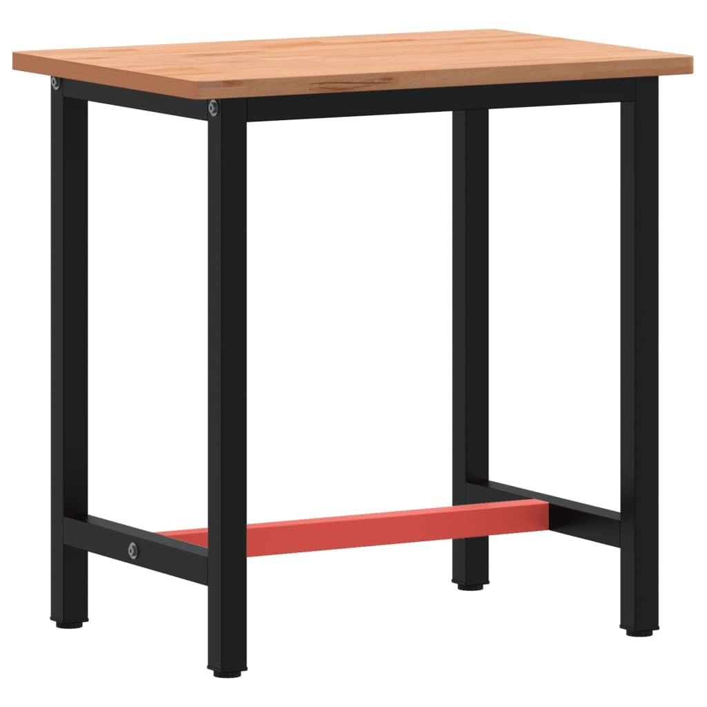 vidaXL Workbench 80x55x81.5 cm Solid Wood Beech and Metal