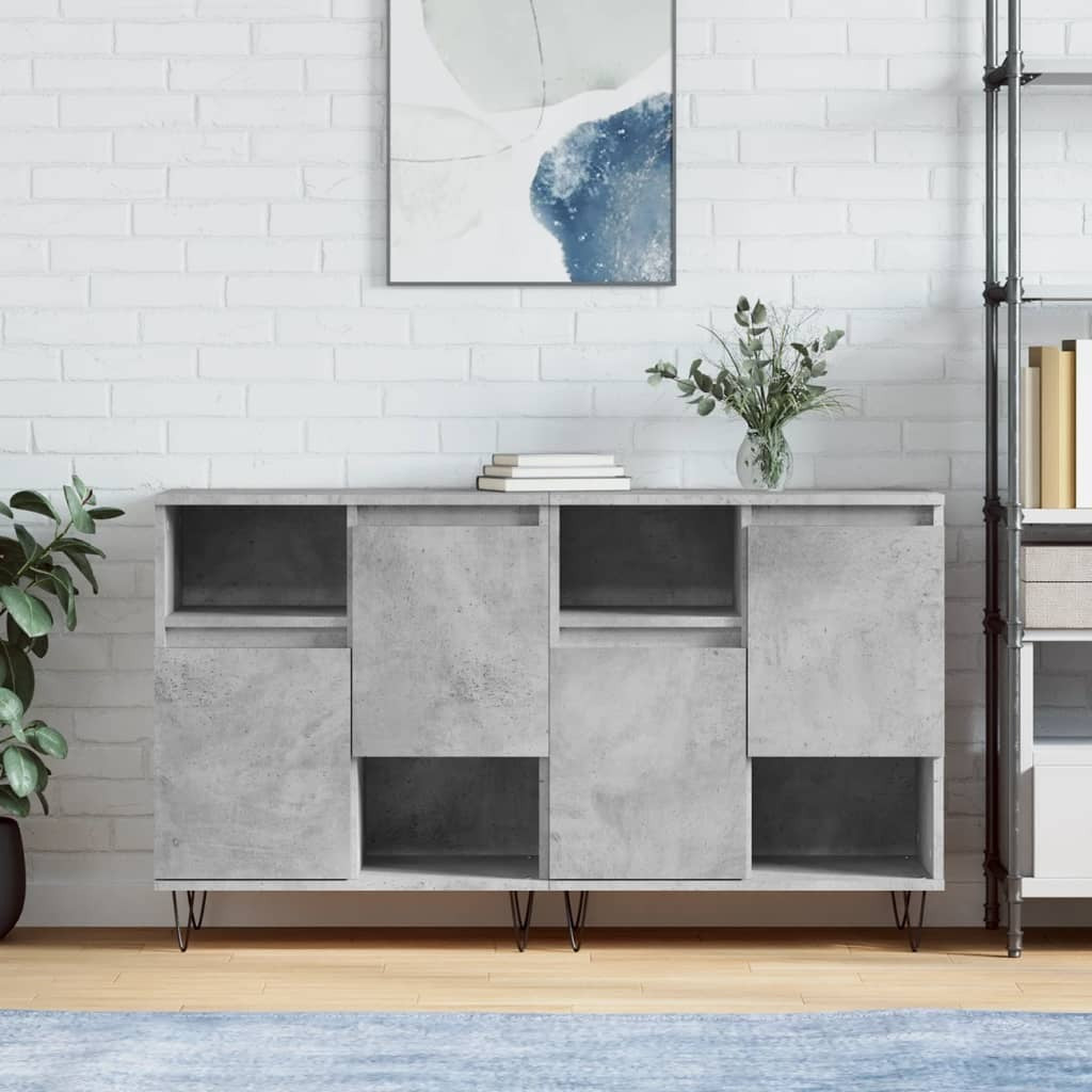 vidaXL Sideboards 2 pcs Concrete Grey Engineered Wood