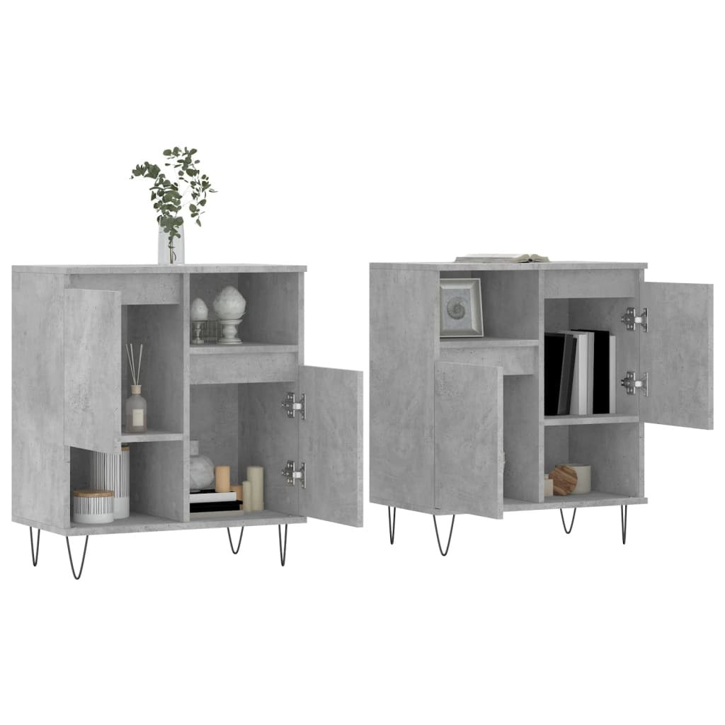 vidaXL Sideboards 2 pcs Concrete Grey Engineered Wood