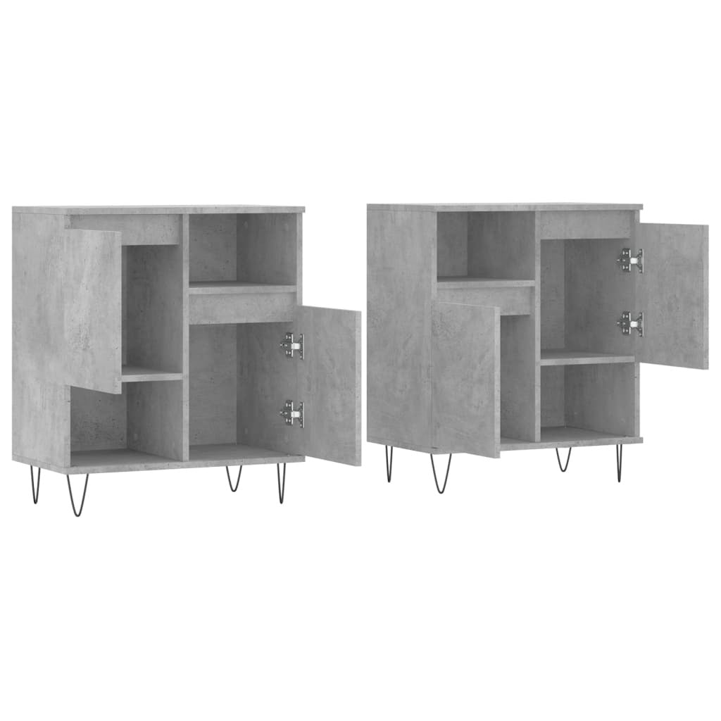 vidaXL Sideboards 2 pcs Concrete Grey Engineered Wood