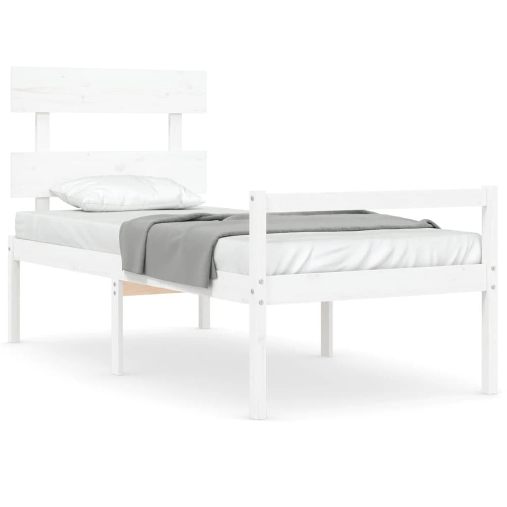 vidaXL Senior Bed without Mattress White 100x200 cm Solid Wood