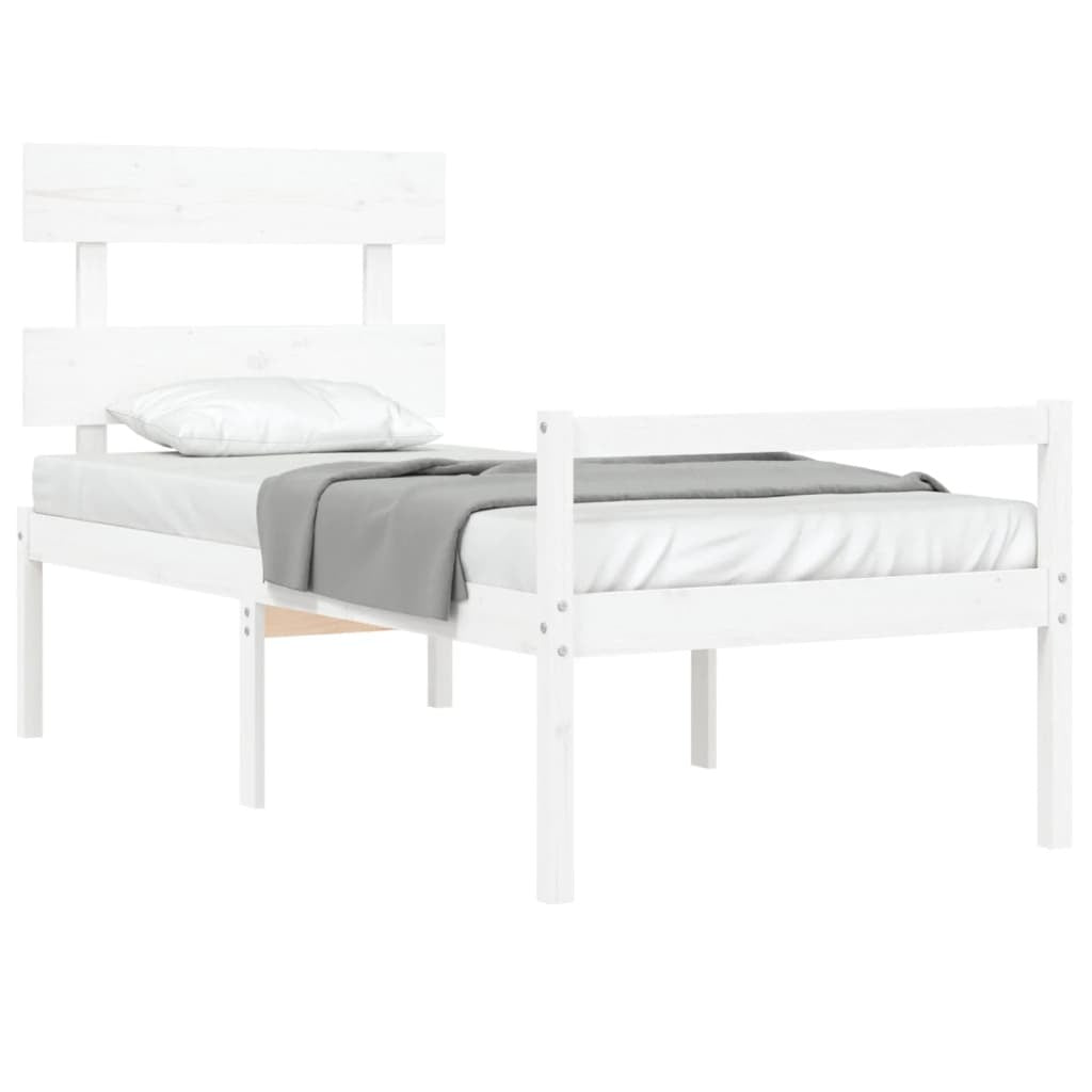 vidaXL Senior Bed without Mattress White 100x200 cm Solid Wood