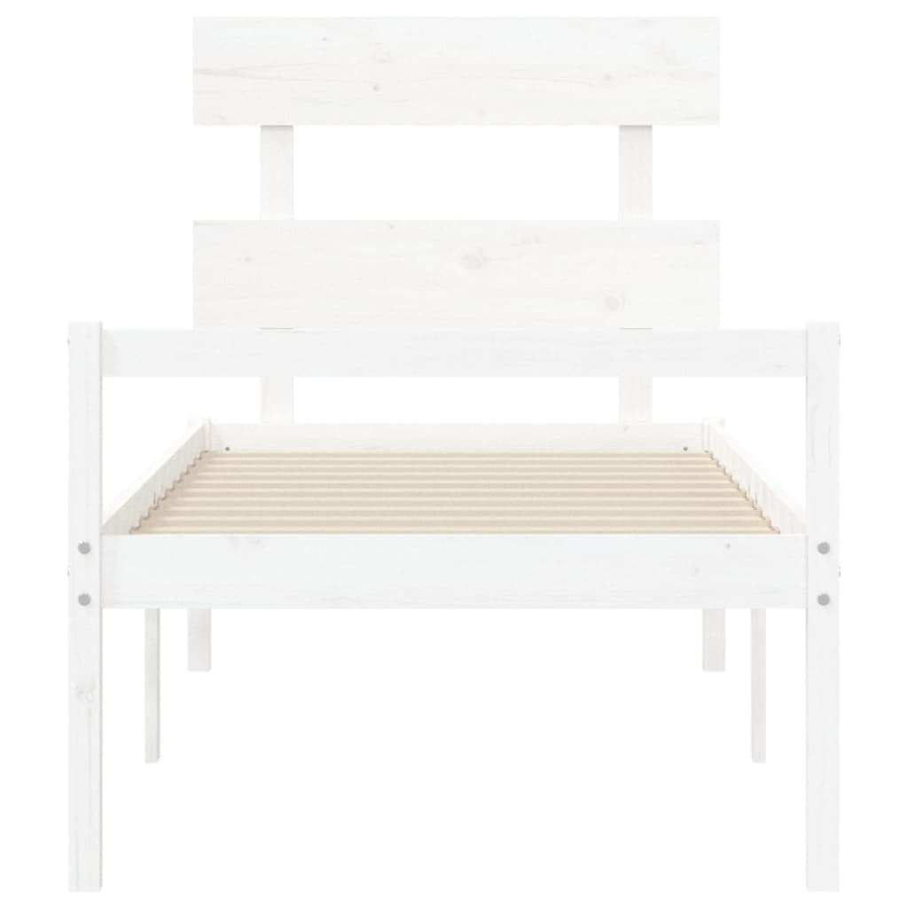 vidaXL Senior Bed without Mattress White 100x200 cm Solid Wood