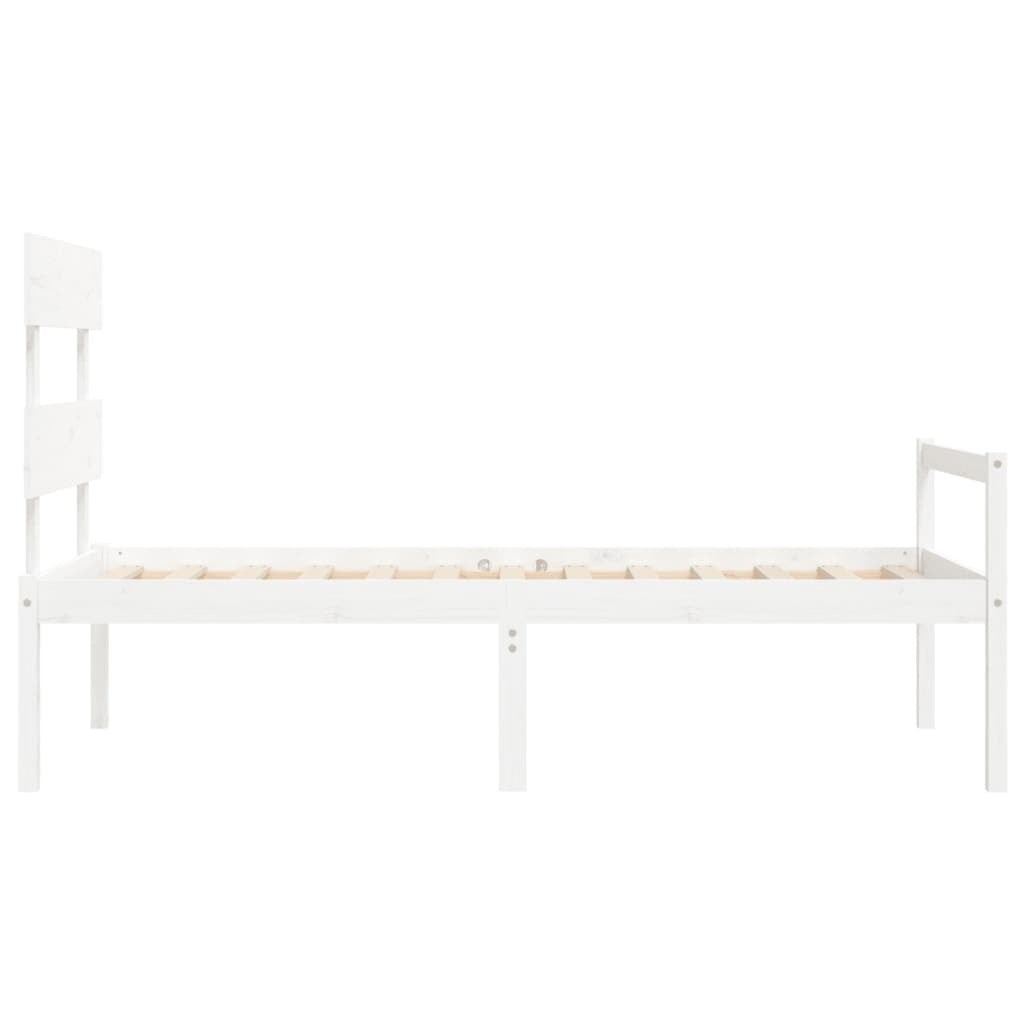 vidaXL Senior Bed without Mattress White 100x200 cm Solid Wood