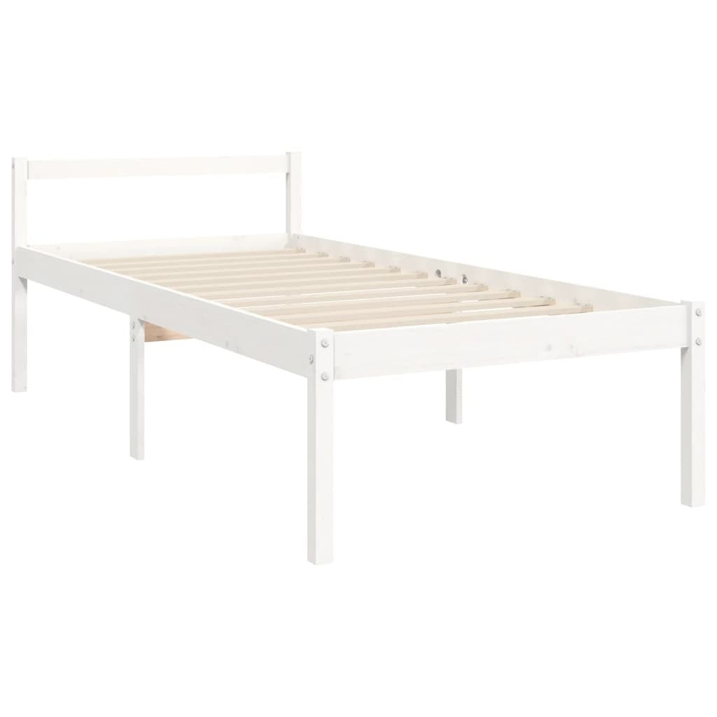 vidaXL Senior Bed without Mattress White 100x200 cm Solid Wood