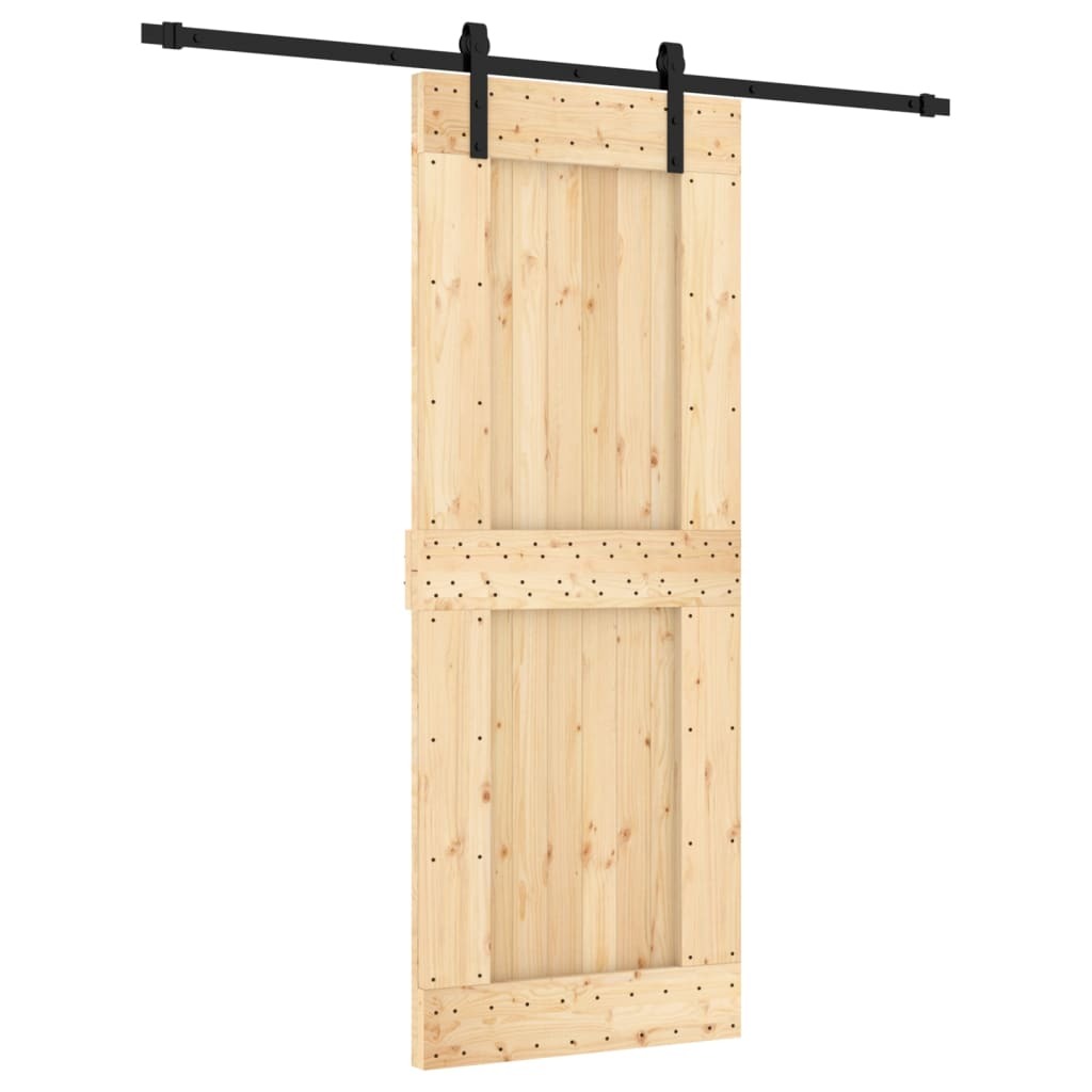 vidaXL Sliding Door with Hardware Set 80x210 cm Solid Wood Pine