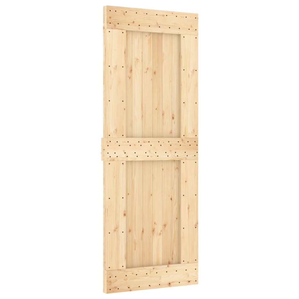 vidaXL Sliding Door with Hardware Set 80x210 cm Solid Wood Pine