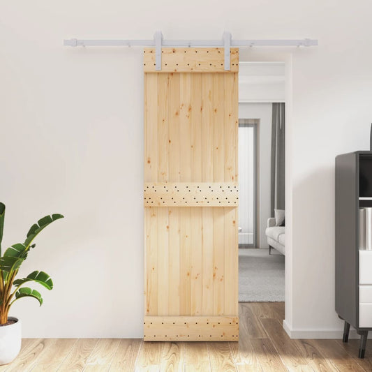 vidaXL Sliding Door with Hardware Set 70x210 cm Solid Wood Pine