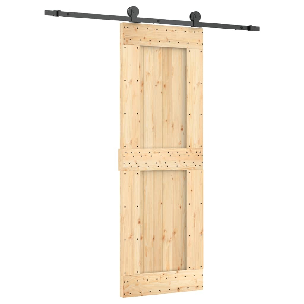 vidaXL Sliding Door with Hardware Set 70x210 cm Solid Wood Pine