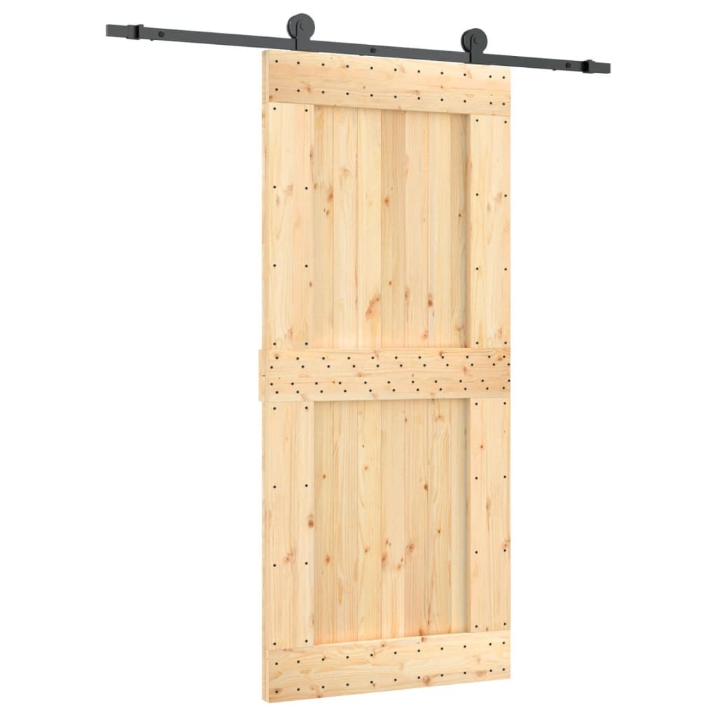 vidaXL Sliding Door with Hardware Set 90x210 cm Solid Wood Pine