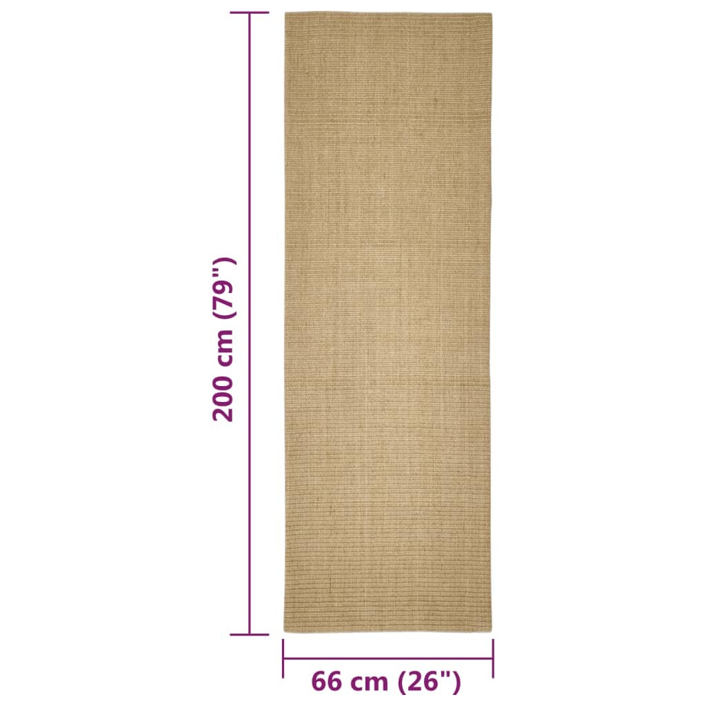 vidaXL Sisal Rug for Scratching Post 66x200 cm